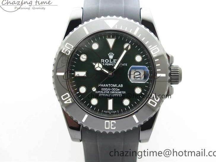 Edition SA3135 Black Black Green Strap Rubber Submariner Best 5GF Ceramic Dial on 40mm 0425